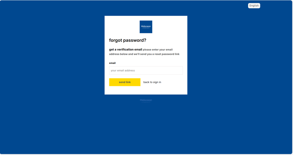 Forgot Password Screen